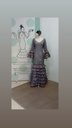 VESTIDO MARIQUILLA GRIS PLOMO LUNAR ROJO, MULTIVOLANTE