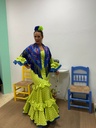 VESTIDO VERDE LIMA LUNAR CON CANCAN COLOR
