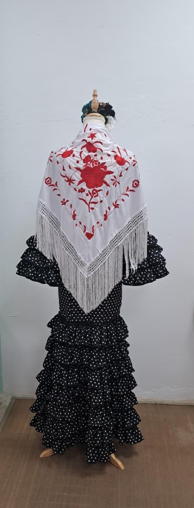 MANTÓN BLANCO LOW COST (rojo)