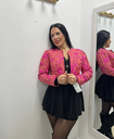 CHAQUETA SALMÓN BORDADA EN ROSA FLOR