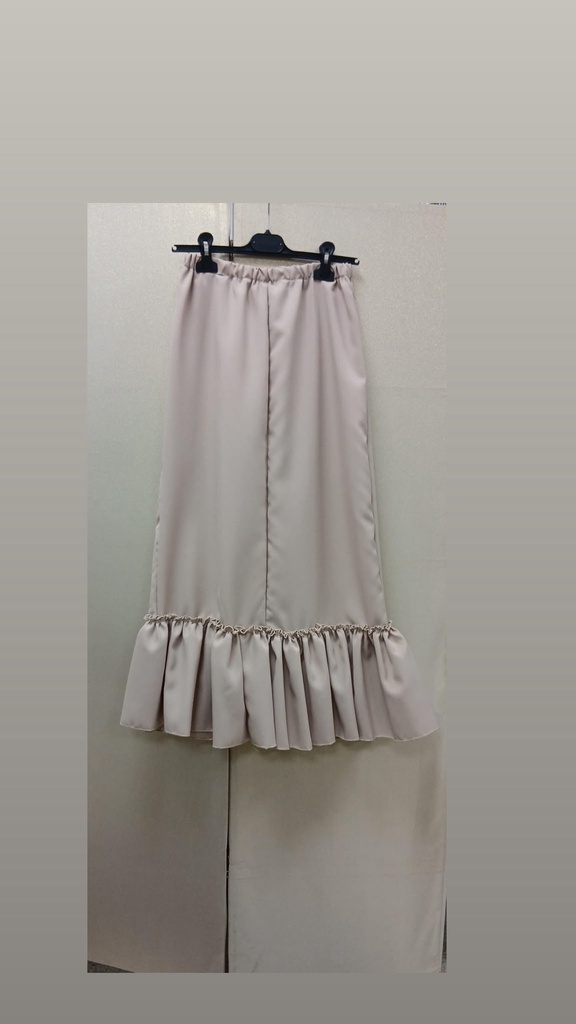 ENAGUA POPELIN CON VOLANTE CON CABECILLA (NEGRO, S/M)