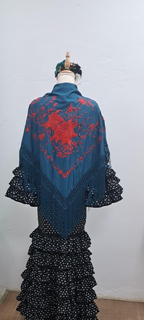 MANTÓN AZUL EMPOLVADO LOW COST