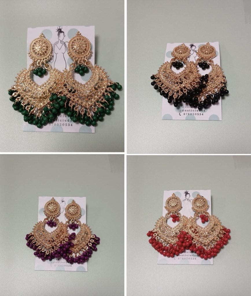 PENDIENTES CON COLOR (ROJO)